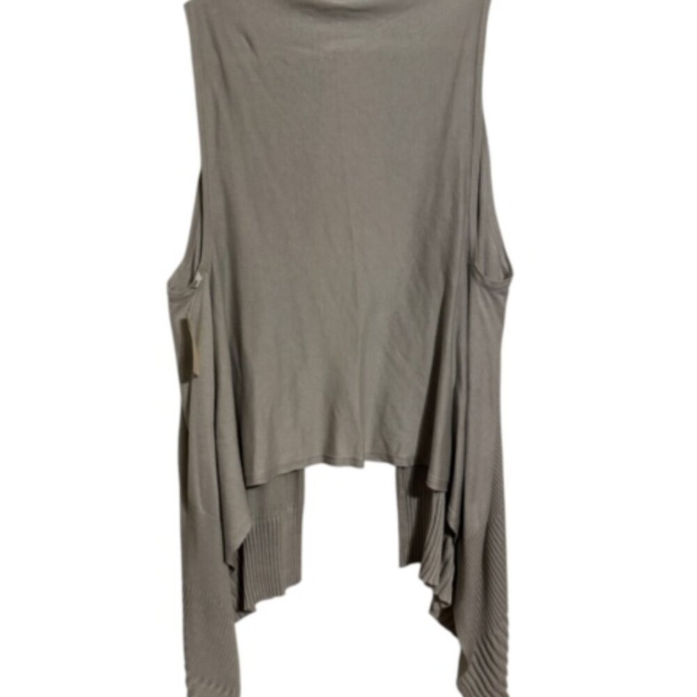 NWT COLDWATER CREEK GRAY RIBBED SWEATER VEST ONE SIZE BIN#4 - Picture 3 of 6